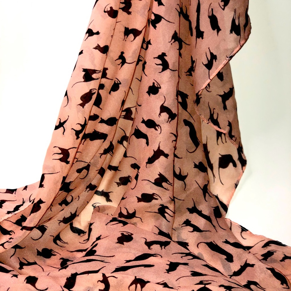 Pink & Black Cat Scarf.